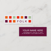 FOLK (Mod Quadrate) Mini Visitenkarte (Vorne/Hinten)