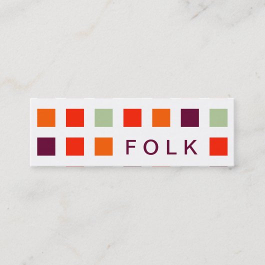 FOLK (Mod Quadrate) Mini Visitenkarte (Vorderseite)
