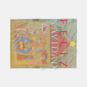 Folk Nativity Scene "Feliz Navidad" Fleecedecke (Vorderseite (Horizontal))