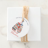 Folk Nordic Winter Mittens Frohe Weihnachten Geschenkanhänger (Beispiel)