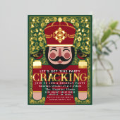 Folk Nutcracker knackt Weihnachtsfeier Folien Feiertagskarte (Stehend vorne)