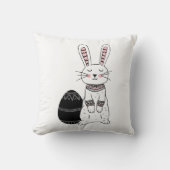 Folk Oaster Bunny Rabbit Throw Kissen (Vorderseite)