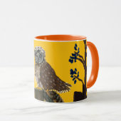 Folk owl on tree stump tasse (VorderseiteRechts)