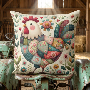 Folk Patchwork-Liste mit floralen Akzenten Kissen