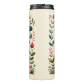 Folk Patchwork Rooster with Floral Accents Thermosbecher (Rückseite)