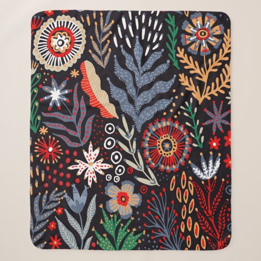 Folk pattern, seamless textile design with bright sherpadecke (Vorderseite)