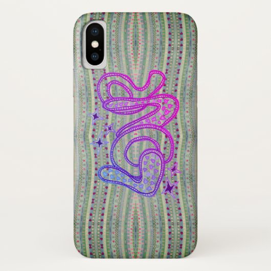 Folk Psychedelic Pretty Hearts Love Case-Mate iPhone Hülle (Rückseite)
