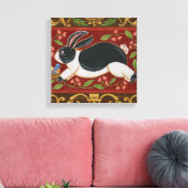 Folk Rabbit Leinwanddruck (Insitu (Wohnzimmer))