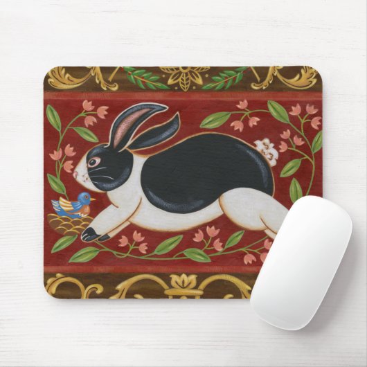 Folk Rabbit Mousepad (Mit Mouse)