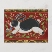 Folk Rabbit Postkarte (Vorderseite)