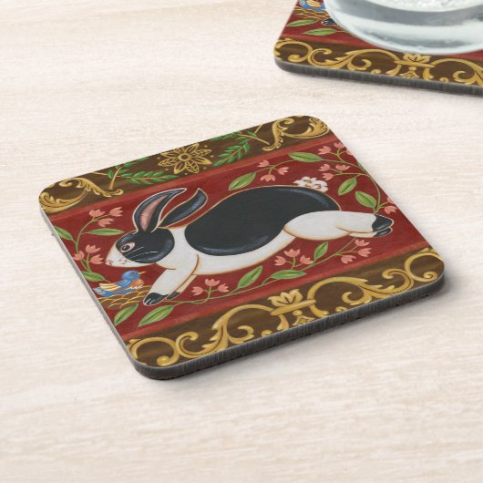 Folk Rabbit Untersetzer (Linke Seite)