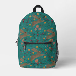 Folk Rabbits Bedruckter Rucksack