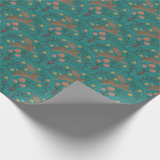 Folk Rabbits Geschenkpapier (Ecke)