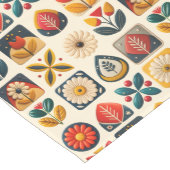 Folk Retro floral Mosaik Muster Mittelgroßer Tischläufer (Ecke)