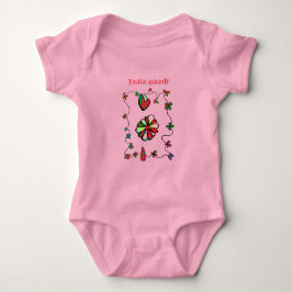 Folk Retro Quaint and Happy Art Baby Strampler