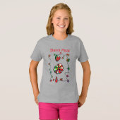 Folk Retro Quaint and Happy Art T - Shirt (Vorne ganz)