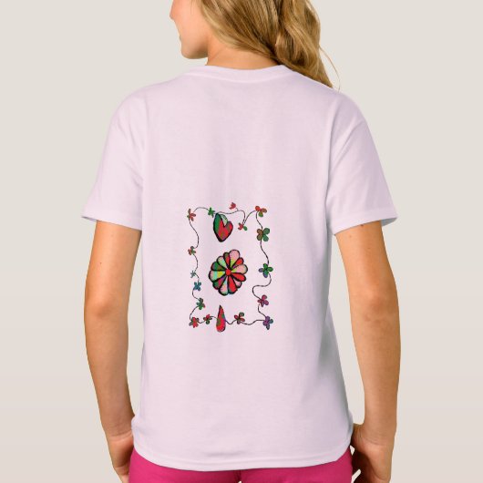 Folk Retro Quaint and Happy Art T - Shirt (Rückseite)