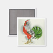 Folk Rooster #9 Magnet (Vorderseite/Rückseite)