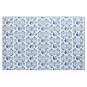 Folk Rooster/Cockerel /blau floral, Herzen 4" Stoff (Fat Quarter (45,7 x 55,9 cm))