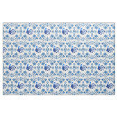 Folk Rooster/Cockerel blue/blue floral , herzen/4" Stoff (Fat Quarter (45,7 x 55,9 cm))
