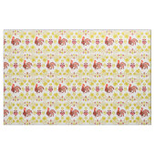 Folk Rooster/Cockerel gold/floral, Herz/4" Stoff (Fat Quarter (45,7 x 55,9 cm))