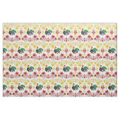 Folk Rooster/Cockerel gold/rot floral ,Herz/4" Stoff (Fat Quarter (45,7 x 55,9 cm))