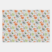 Folk Scandy Swedish Bird Fox Set von 3 Geschenkpapier Set (Vorderseite 3)