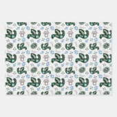 Folk Scandy Swedish Bird Fox Set von 3 Geschenkpapier Set (Vorderseite)