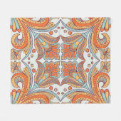 Folk Stil, Blumenmuster. Fleecedecke (Vorderseite (Horizontal))