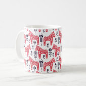 Folk swedish horse floral seamless pattern.  kaffeetasse (Vorderseite Links)