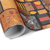 Folk Tribal Rustic Patchwork Afrikanisches amerika Geschenkpapier (Rolleneckpunkt)