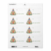 Folk-Verzauberung: Weihnachtsbaum-Geschenksticker (Vorne)