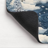 Folk Winter Landschaft Mousepad (Ecke)