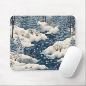 Folk Winter Landschaft Mousepad (Mit Mouse)