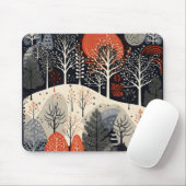 Folk Winter Night Landschaft Mousepad (Mit Mouse)