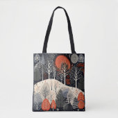 Folk Winter Night Landschaft Tasche (Vorderseite)