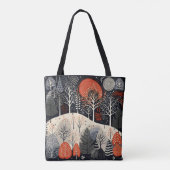 Folk Winter Night Landschaft Tasche (Rückseite)