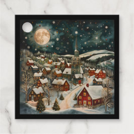 Folk Winter Village Geschenkanhänger