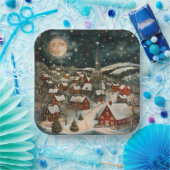 Folk Winter Village Pappteller (Party)