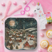 Folk Winter Village Pappteller (Party)