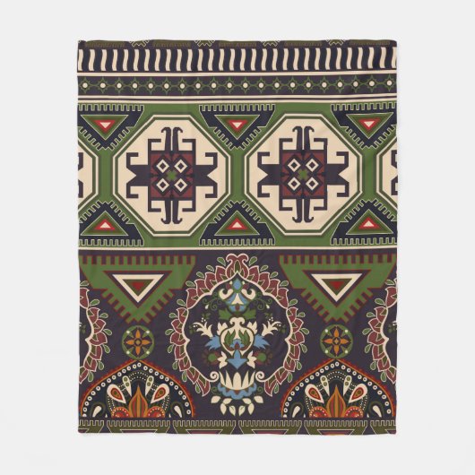 Folk-Ziermuster nahtlos Muster. Geometrie Fleecedecke (Vorderseite)