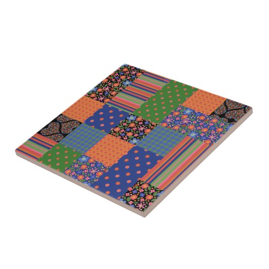 Folkart Art Imitate Patchwork Keramik Tile Fliese (Seite)