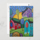 FOLKART Big Sun BY LORI EVERETT Postkarte (Vorne/Hinten)