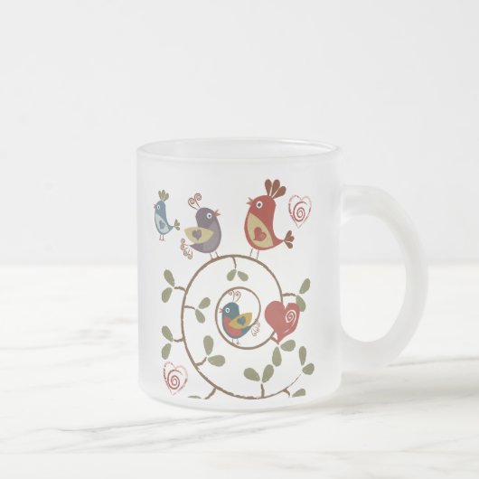 Folkart Birds Mattglastasse (Rechts)