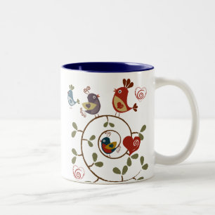 Folkart Birds Zweifarbige Tasse