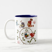 Folkart Birds Zweifarbige Tasse (Links)
