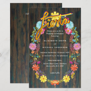 Folkart Blume Fiesta Wedding Einladung Boda