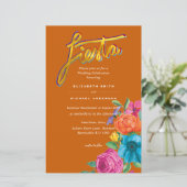 Folkart Blume Fiesta Wedding Einladung Boda (Stehend Vorderseite)