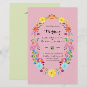 Folkart Blume Fiesta Wedding Einladung Boda