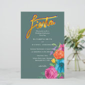 Folkart Blume Fiesta Wedding Einladung Boda (Stehend Vorderseite)